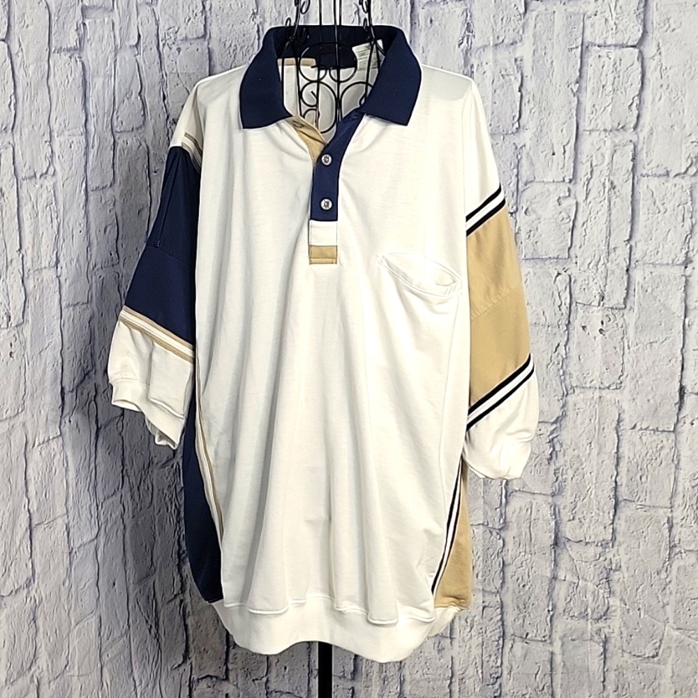 PURITAN‎ Special Edition Blue and Tan Polo Shirt 3XL
